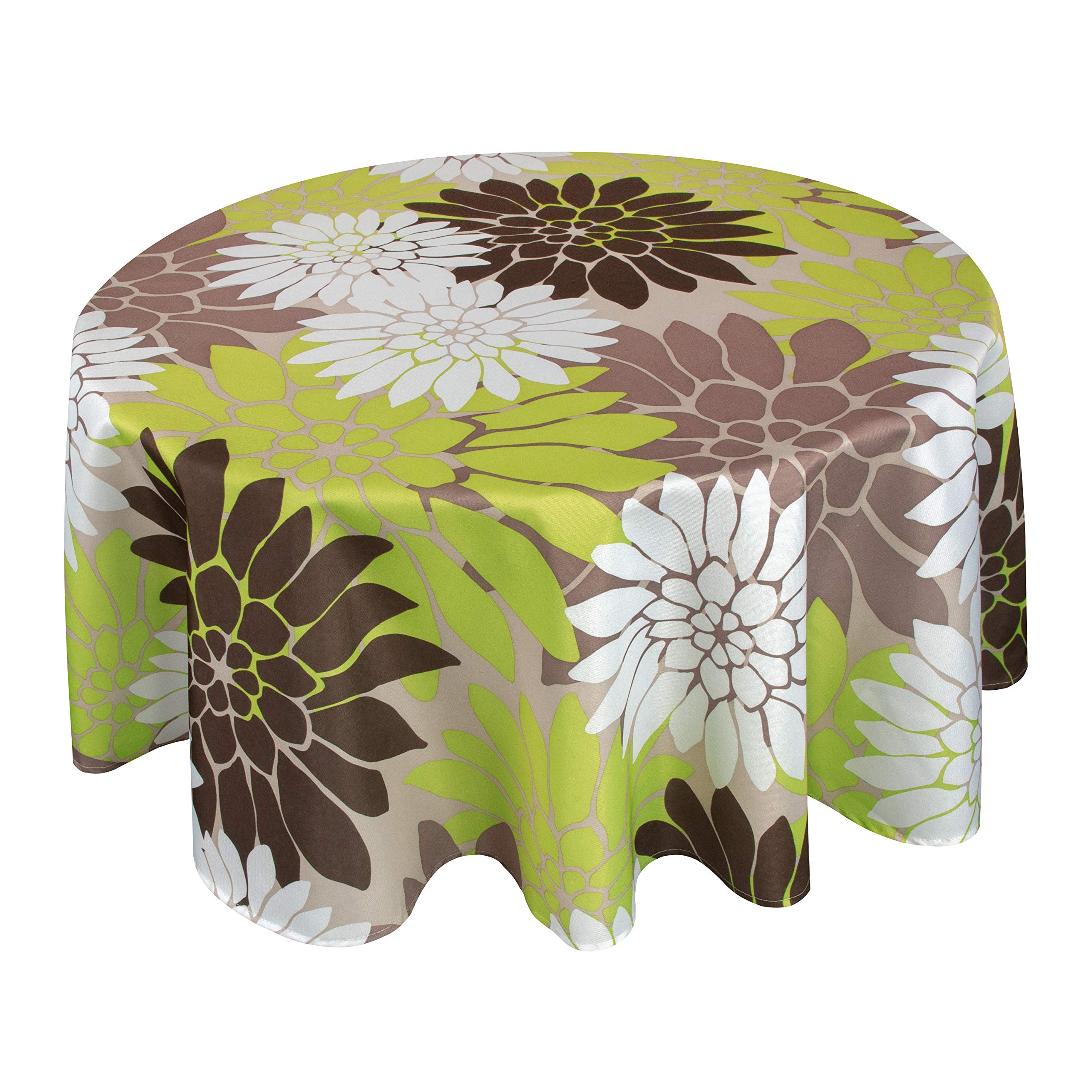Valia Home® tablecloth with Teflon coating for indoor & outdoor use in 6 designs | tablecloth is washable water & dirt repellent thanks to reliable lotus effect | round 140 cm flower
