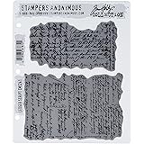 Stampers Anonymous Tim Holtz Cling Rubber Stamp Set, 7" by 8.5", Ledger Script