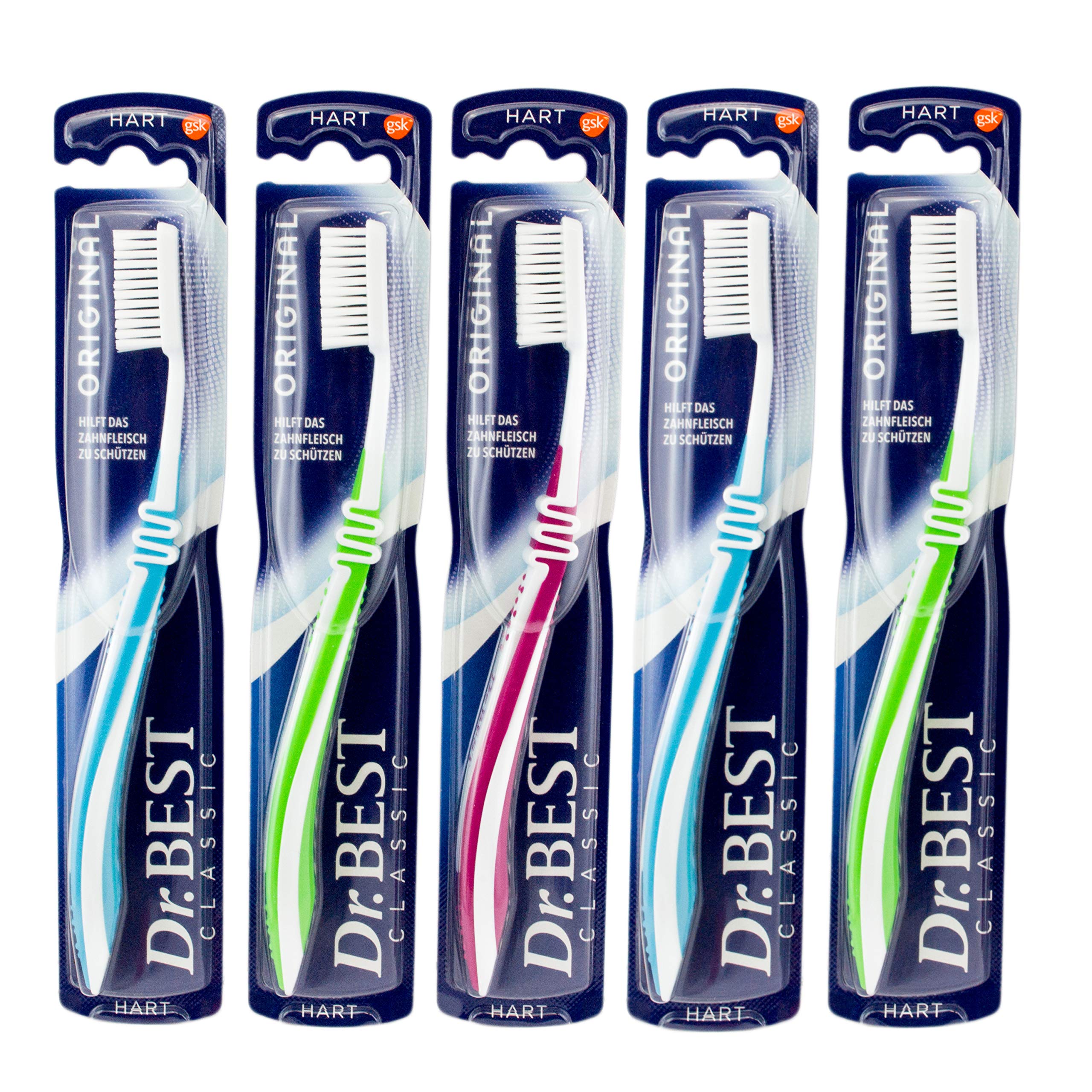 bellaton Dr. Best Original Classic Soft Toothbrush Set of 5 Assorted Colours
