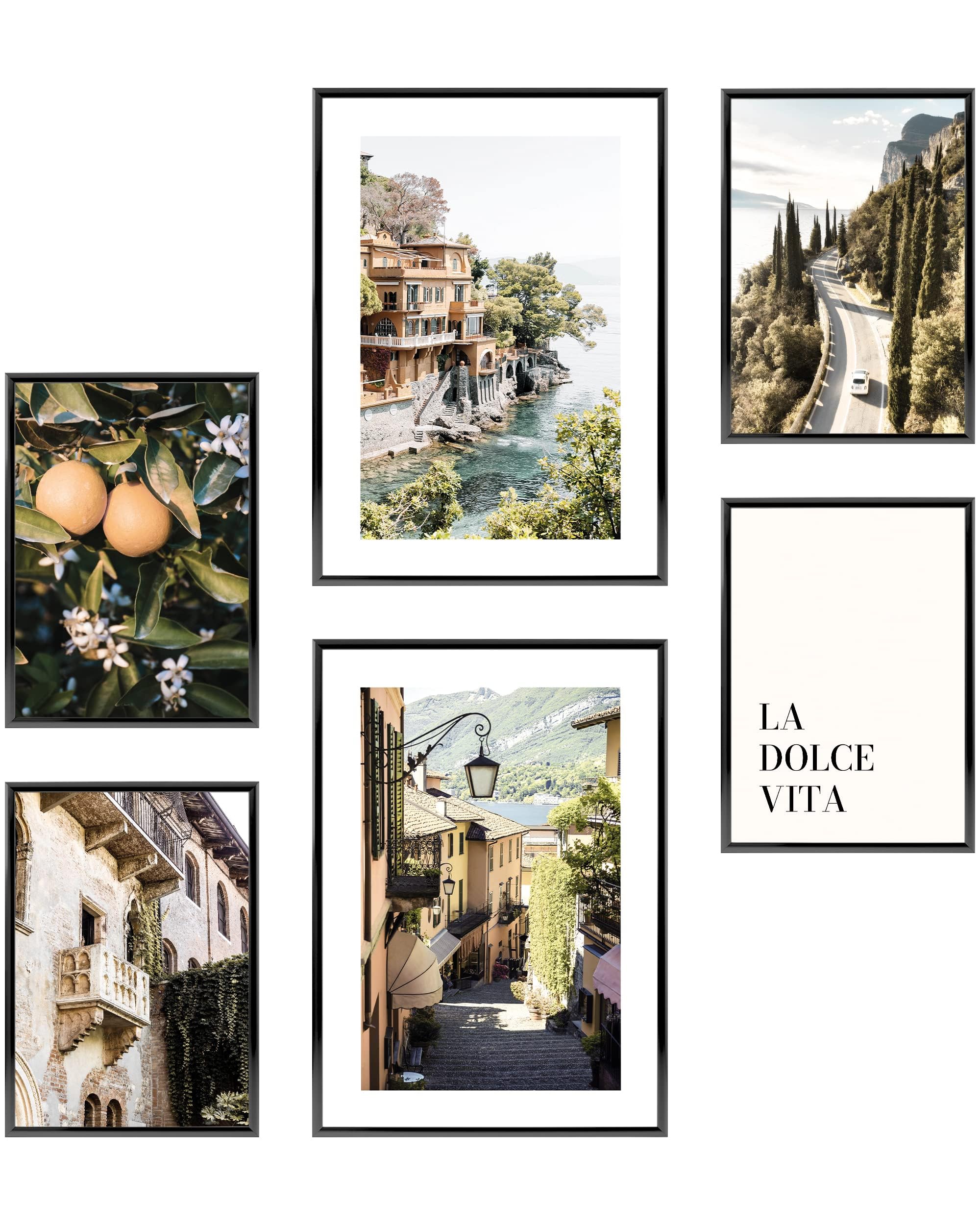 Heimlich Set of Posters - UNFRAMED -Stylish Photo and Quote Prints Fashion Wall Decor | Glam Wall Decor for Living Room and Bedroom -2 x A3 & 4 x A4-30x42 & 21x30 | » Italy Orange Sea « — image 1