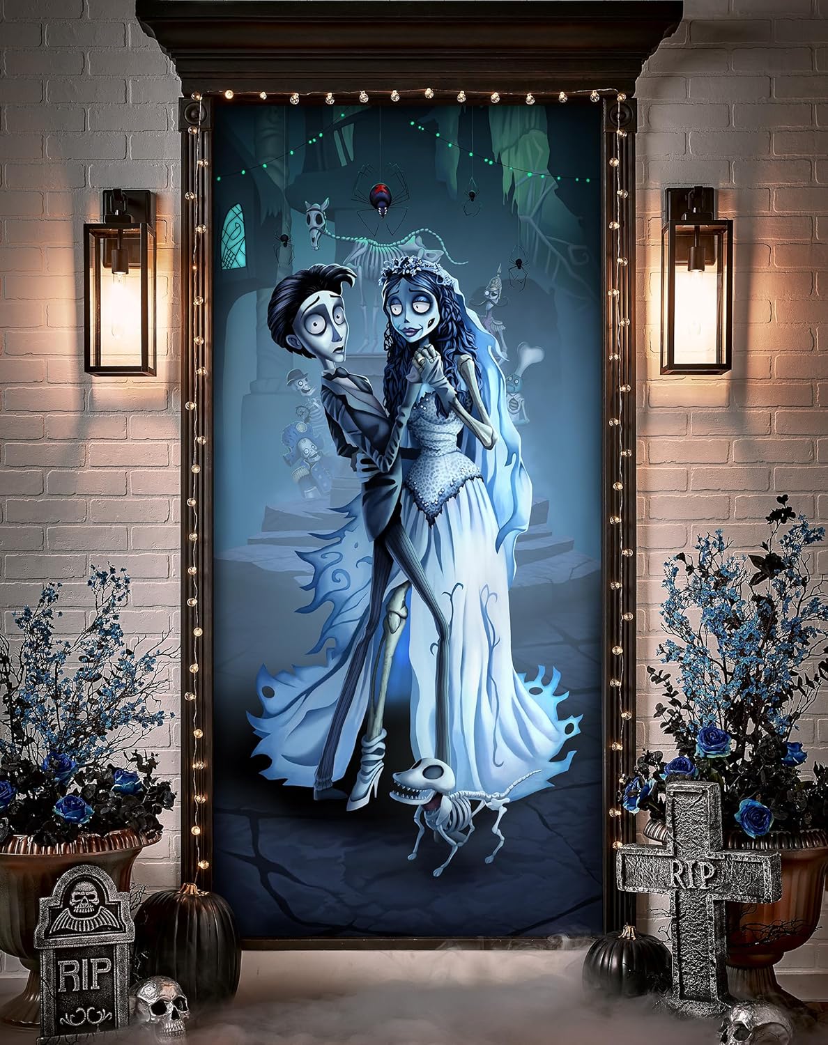 Garage Door Decorations - Spirit Halloween Tim Burton’s Corpse Bride Door Cover | Officially Licensed | Halloween Décor