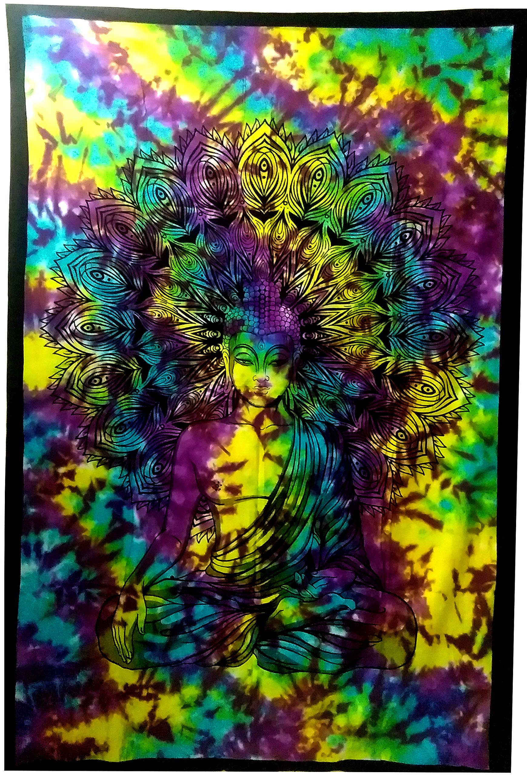 Purpledip Cotton Wall Poster 'Gautam Buddha': Bohemian Hanging (20052)