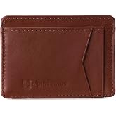 Alpine Swiss RFID Minimalist Oliver Front Pocket Wallet For Men Leather York Collection Smooth Finish Tan