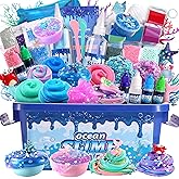 Ocean Slime Kit for Girls,Non Sticky,Super Soft Sludge Toy,Birthday Gifts for Kids 4-12,Soft Shiny Metal Clay Toy Girls &amp; Boys