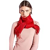 SEECOSY 100% Pure Cashmere Solid Colour Scarf- Classic Plain Warm Soft Scarf, Gift For Women And Men