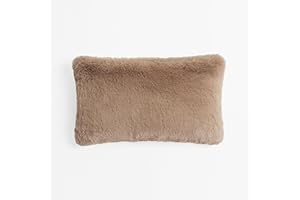 UnHide Squish Lumbar Pillow - Faux Fur Pillow - Extra Soft, Rectangular Shaped with Polyester Fill - Machine Washable - 10” x 18” - Mocha Sharpei
