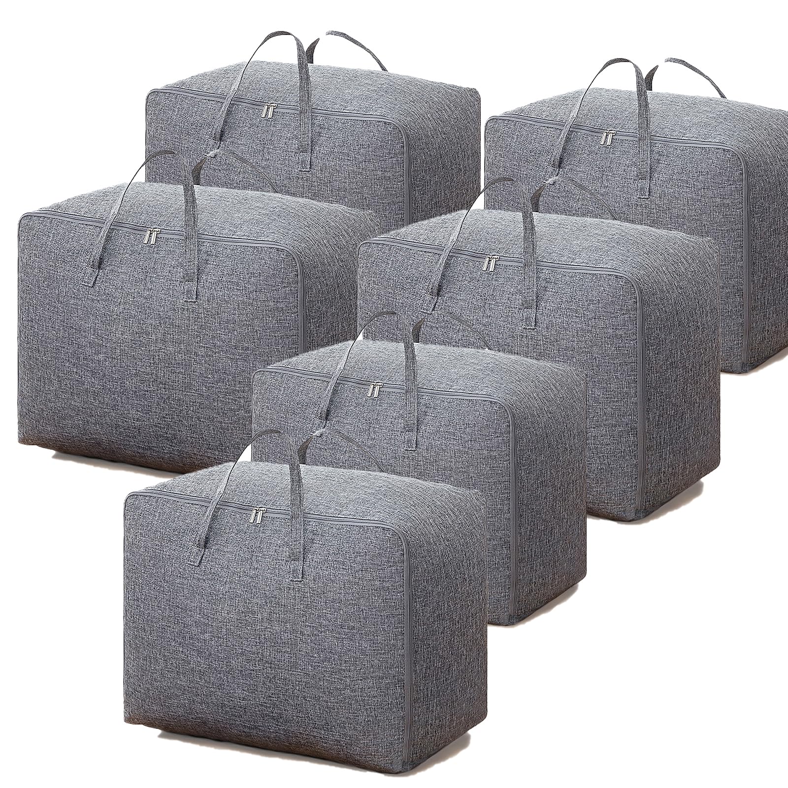 75L Clothes Storage Bag, 6PCS Duvet Storage Bags King Size, Storage Bags for Comforters, Clothes, Quilt, Blankets, Bedding, Duvet Bags, laundry bags, Underbed Storage Bags with Zips, No-smell