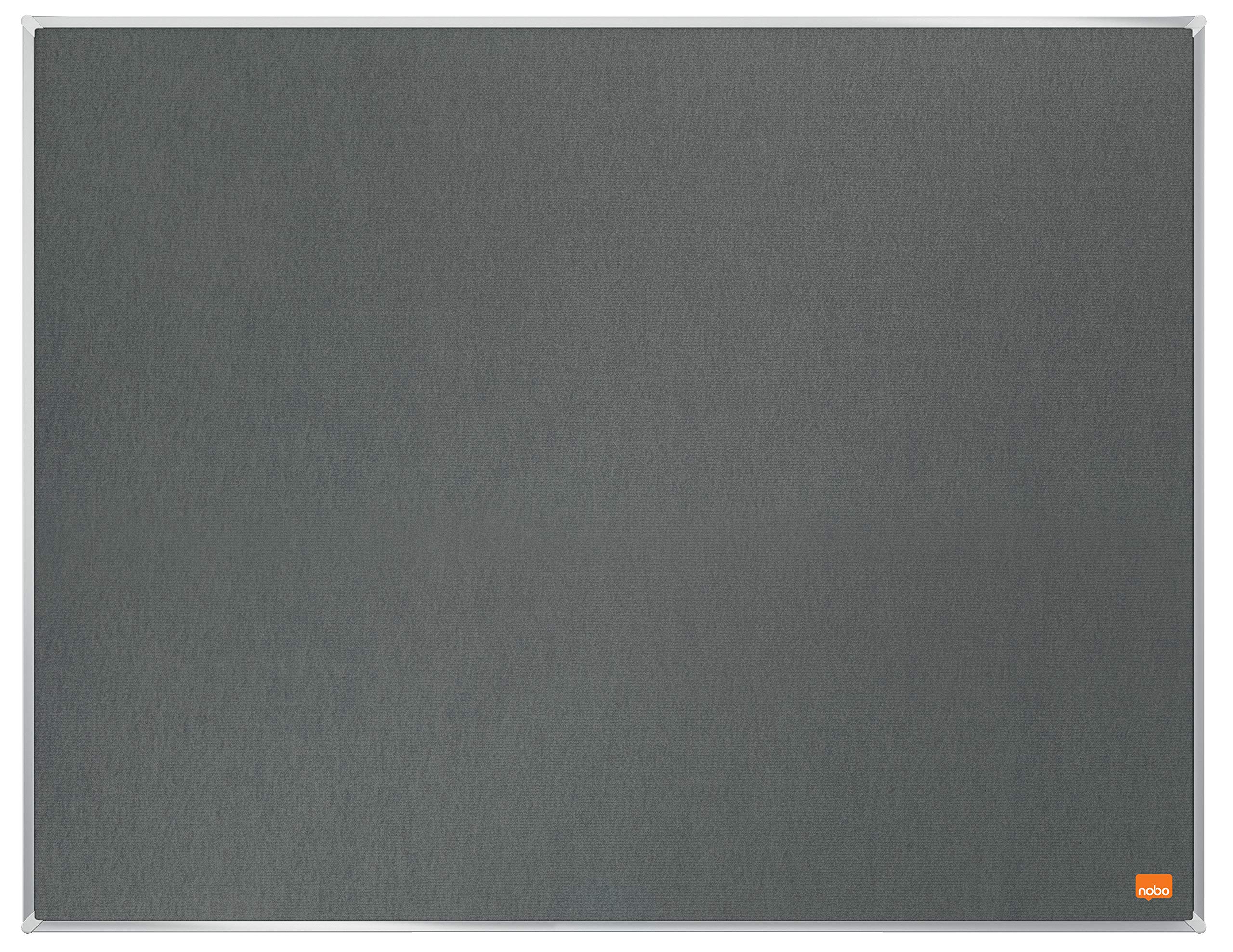 Nobo Felt Noticeboard, 600 x 450 mm, Slim Trim Frame, InvisaMount Mounting System, Impression Pro, Grey, 1915219