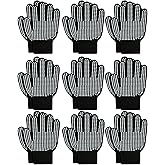 ONESING 9 Pairs Kids Gloves with Grips - Stretchy Kids Knit Gloves Winter Gloves for Boys Girls - Children Gloves for Winter