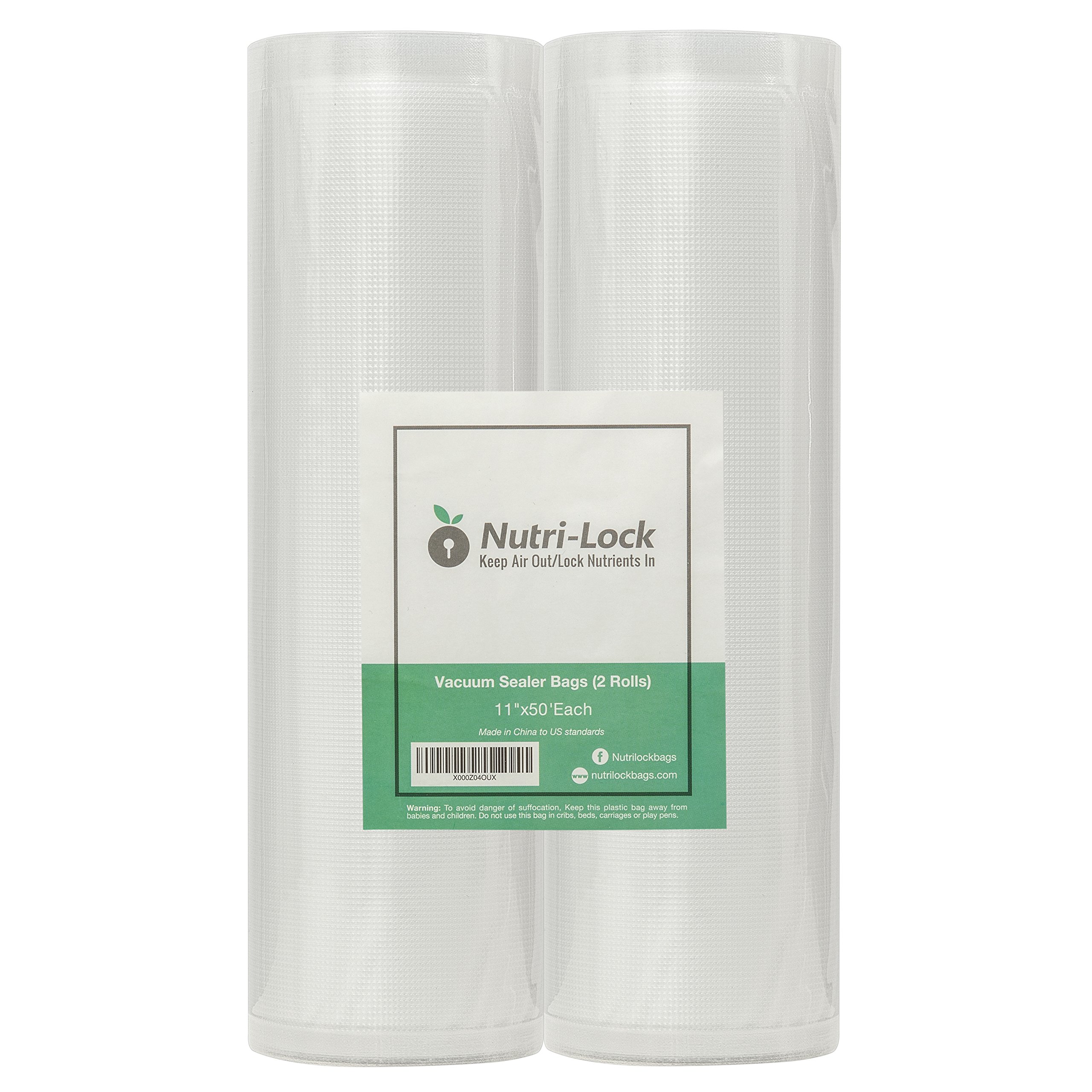 Nutri-Lock Sous Vide Vacuum Sealer Bags. 2 Rolls 28cm x 15m (30 Metres Total). Bulk Commercial Grade Sealer Bag Rolls. 11"x50'.