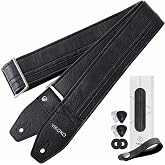 YIKOKO Guitar Strap 2", Colorful Vegan Leather Guitar Straps, Vinyl, Adjustable, for Acoustic, Bass and Electric Guitars