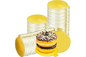MotBach 200 Pcs Round Golden Cardboard, 3.5 Inch Round Mini Cake Boards, Mousse Cake Base, Cake Paper Board, Circle Patries Cardboard, Cupcake Base Display, Dessert Board