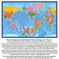 2-Sided Desk Map with Durable Lamination