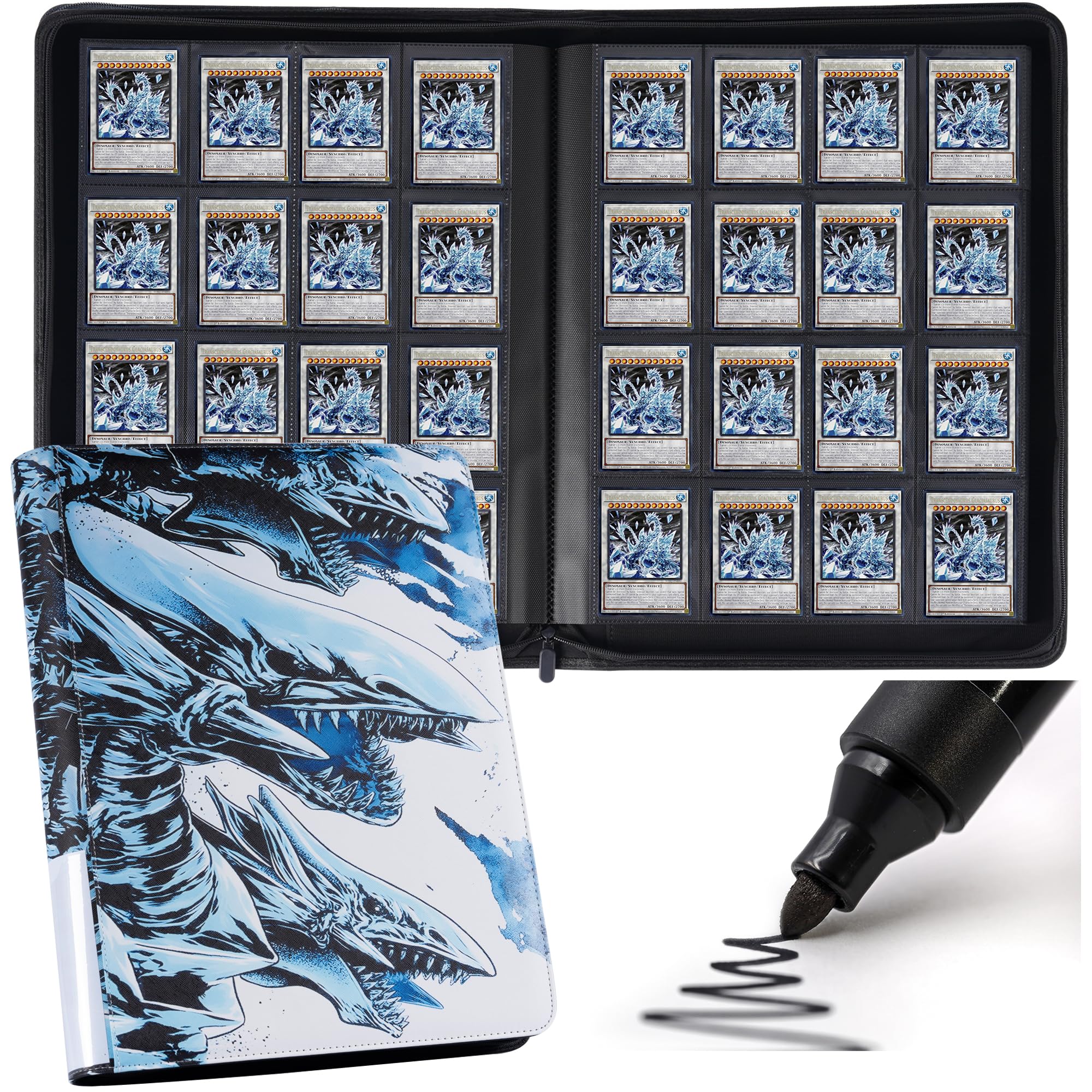 yu-gi-oh card binder The Darkest Magician 9-Pocket Trading Card Binder – sleevechief