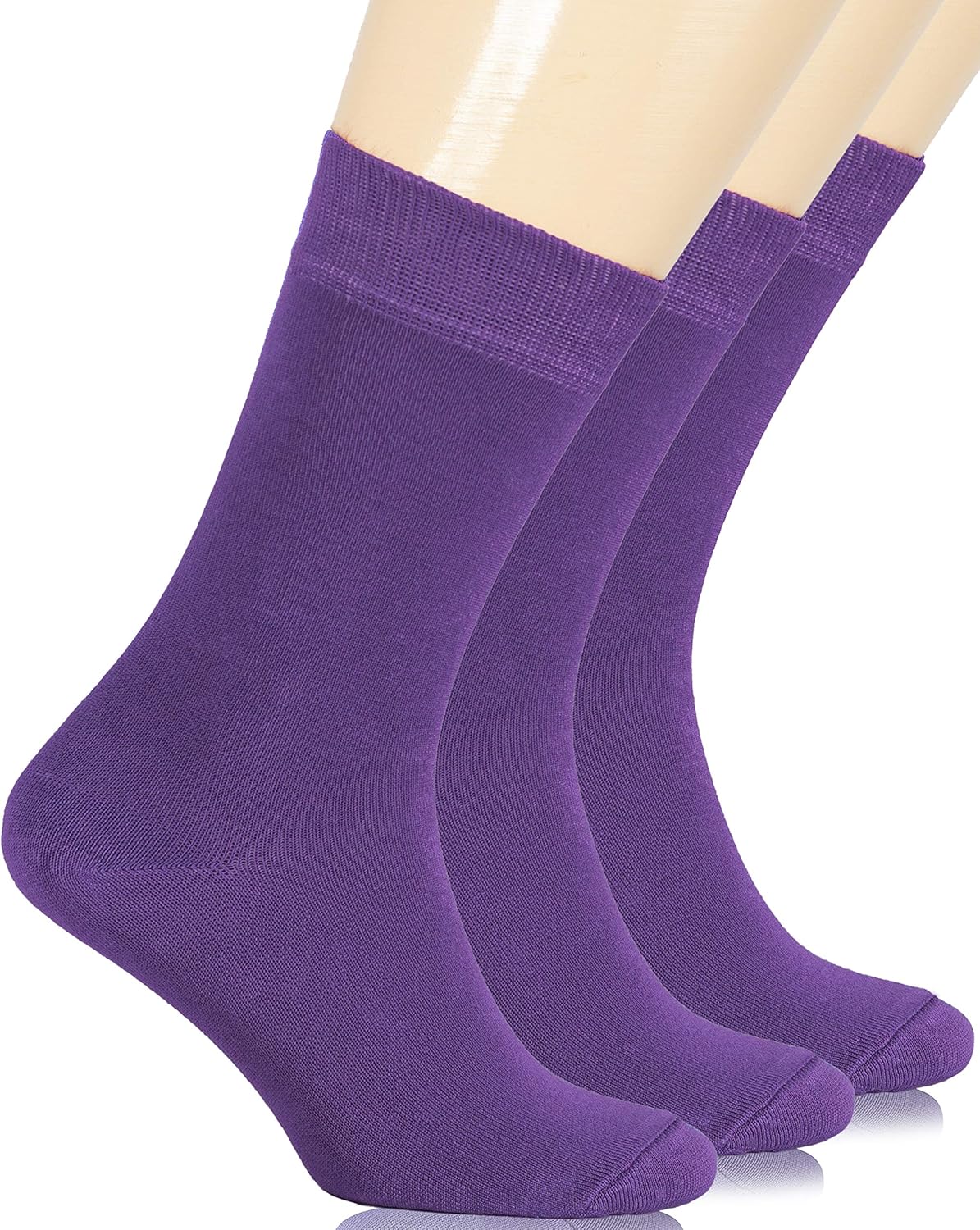 Hugh Ugoli Women's Lightweight Soft Bamboo Thin Dress Socks Crew Business Casual, 3 Pairs, Shoe Size: 6-9/9-12: Clothing