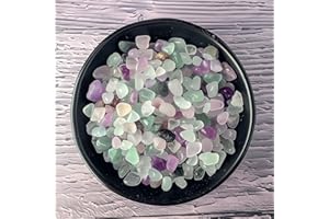 SigMntun Polished Fluorite Crystal Chips 200 Pcs - 10 oz Tumbled Stone Chips Crushed Sea Glass Stones Healing Reiki Crystal Jewelry Making Home Decoration