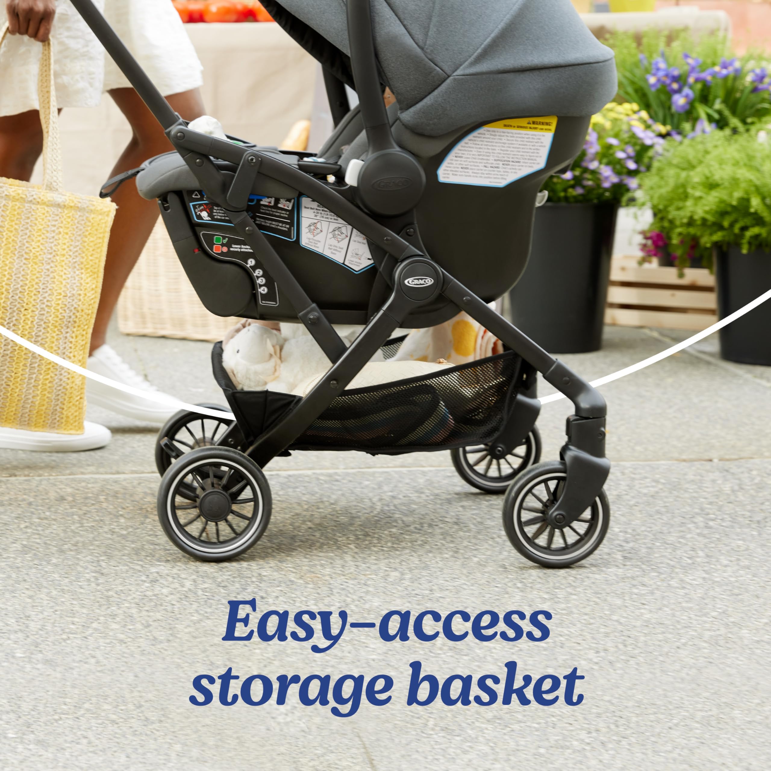 Graco Gomax Next Gen Travel System, Car Seat Stroller Combo, Rear Facing Infant Car Seat, Compact Stroller for Travel
