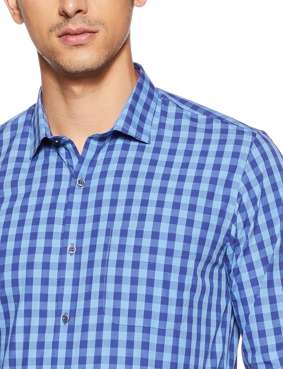 peter england men's solid regular fit formal shirt