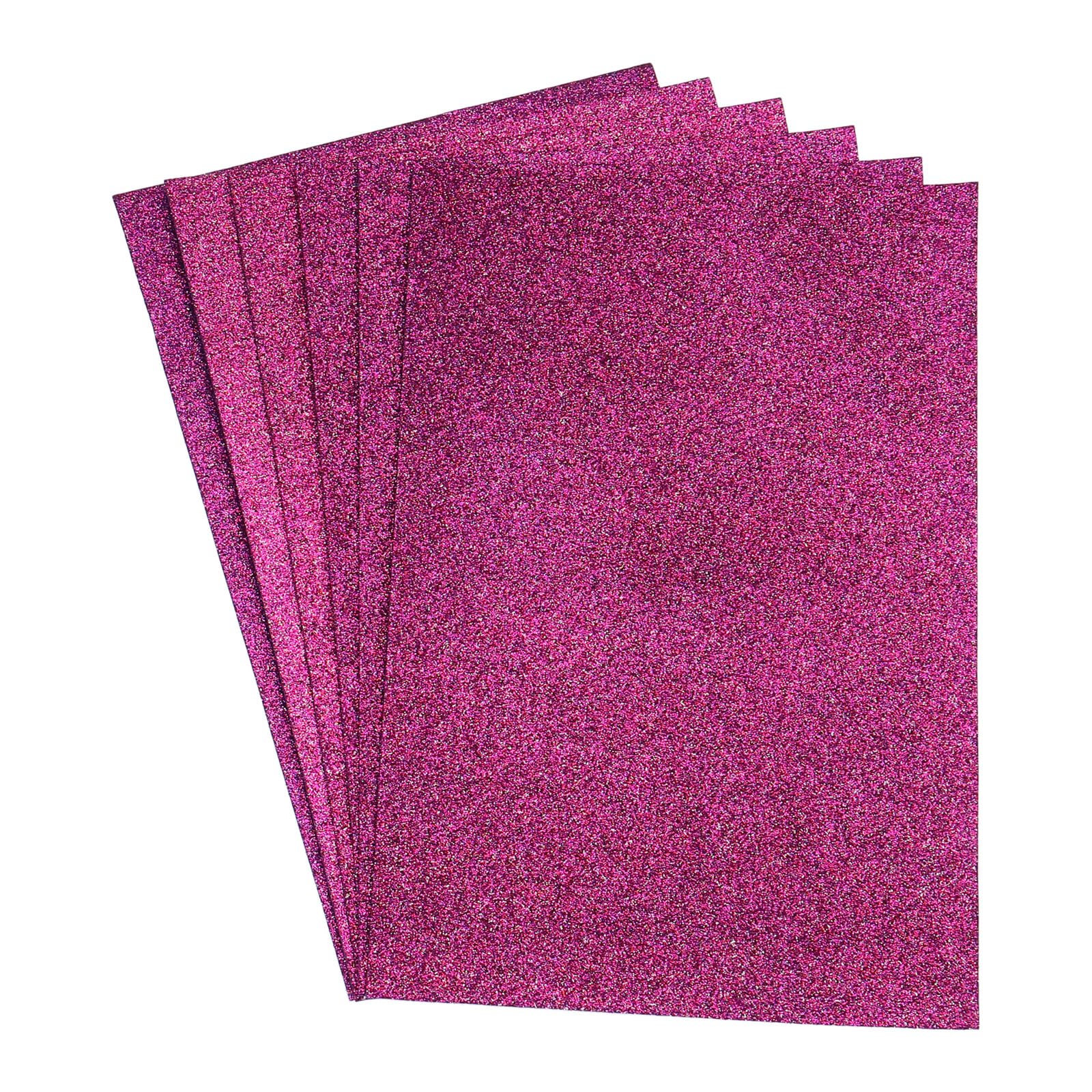 Rebower Glitter Soft Felt Fabric Sheets Acrylic Craft Sheets [for DIY Craft Hobby Hair Bow Costumes Decorations] - 11.8 x 7.8 Inch/Purple / 6PCS