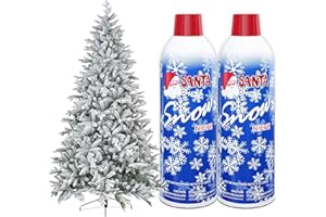 ZOMPOZ Christmas Santa Snow Spray, 2 Pack Artificial Snow for Holiday Decor, Fake Snow Effect for Christmas Tree, Wreaths, Windows, Winter Theme Indoor and Outdoor Decoration, 13 oz. Spray Bottles