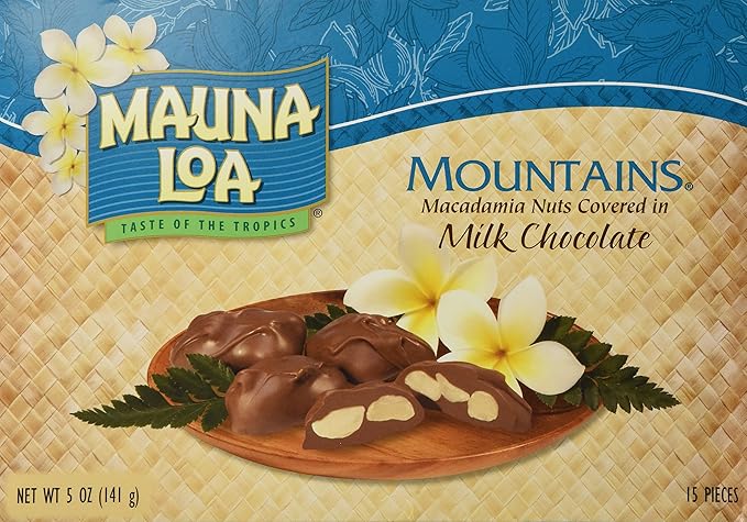 Amazon Com Mauna Loa Mountains Milk Chocolate Covered Macadamia Nuts 15 Count 5 Ounce Package Snack Macadamia Nuts Grocery Gourmet Food mauna loa mountains milk chocolate covered macadamia nuts 15 count 5 ounce package