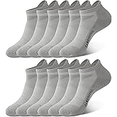 BAMBOO COOL Men's Ankle Socks Athletic Low Cut Cushioned Moisture Wicking, Running Socks Arch Support Breathable, 6 Pack