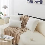 Home Brilliant White Cushion Covers 60x60 cm Pack of 2 Creamy White view 3