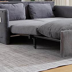 65-Inch Corduroy Loveseat Sofa with Pull Out