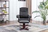 EVRE Armchair With Foot Stool and Reclining Functions Fabric Dark Grey view 8