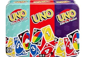 Mattel Games UNO Card Game with 2 Add On Packs & Collectible Tin for Kids, Adults & Family Game Night. 2 to 10 Players (Amazon Exclusive)