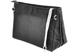 Vercord Expandable Nylon Handbag Purse Organizer Insert Liner Shaper Bag In Bag Black Large