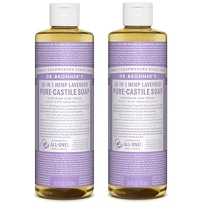 Dr. Bronner's Pure-Castile Liquid Soap Shower And Travel Pack - Lavender 16 Oz. (2 Pack)