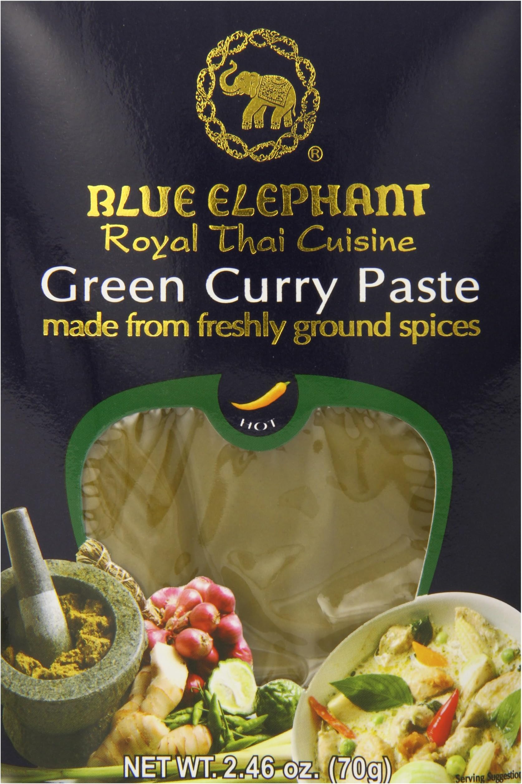 Blue Elephant Royal Thai Cuisine Curry Paste, Green, 2.46 Ounce