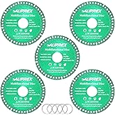 AUPREX 5 Pack 4 Inch Indestructible Disc for Grinder, 7/8" Arbor Angle Grinder Diamond Cutting Disc, Cut Everything in Seconds, Multifunctional Cutting Blade for Various Materials-Green