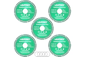 AUPREX 5 Pack 4 Inch Indestructible Disc for Grinder, 7/8" Arbor Angle Grinder Diamond Cutting Disc, Cut Everything in Seconds, Multifunctional Cutting Blade for Various Materials-Green