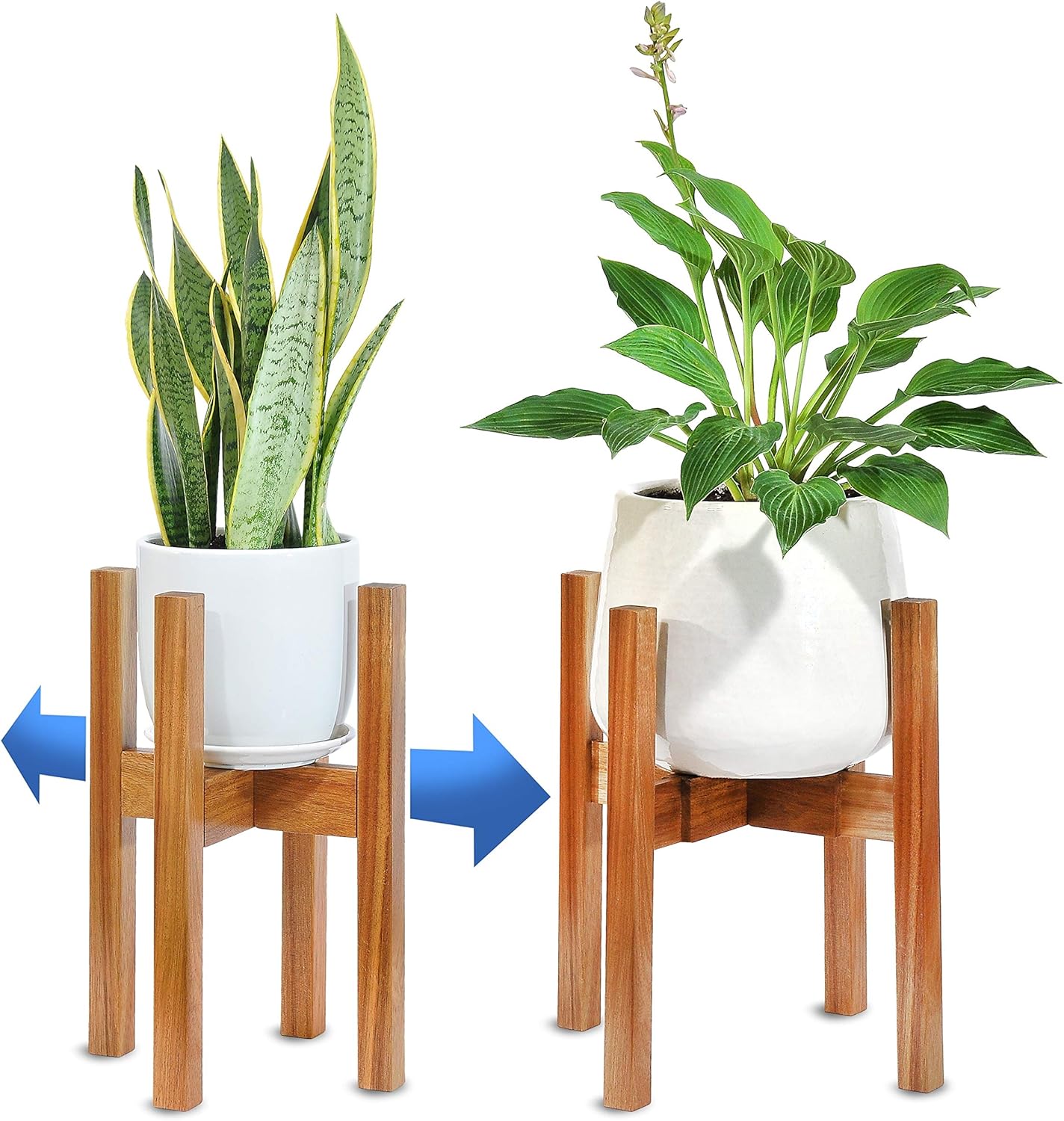 BOTANU Indoor Plant Stand for Home Decor - Plant Holder Stand(1-Pack) - Multipurpose Flippable Planter Stand - 16" Tall Plant Stand Indoor - Mid Century Plant Stand(8-12") - Acacia Wood Plant Stand