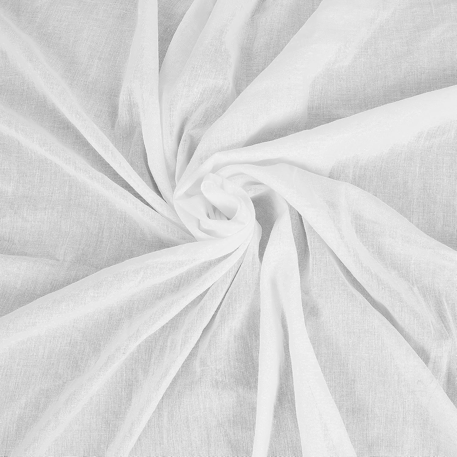 Muslin Cloth 100% Cotton Fabric Cheese Cloth by The Metre for Cooking, Embroidery, Straining, Baking and Halloween Decorations - Grade 90-140 cm / 55 Inch Wide - by Fashion Track (10 Metre, White)