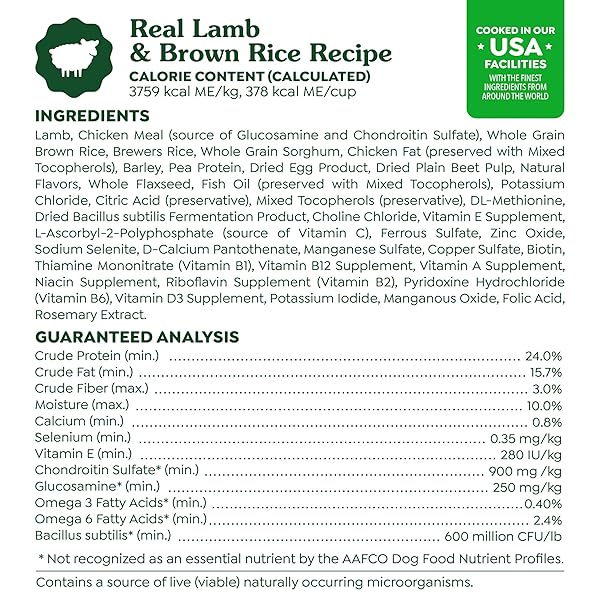 GREENIES SMART ESSENTIALS SENSITIVE DIGESTION & SKIN ADULT DRY DOG FOOD REAL LAMB & BROWN RICE RECIPE, 6 LB. BAG