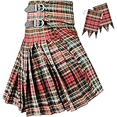 Kilt for Men I Scottish Tartan Kilt Polyviscose 8 Yard Traditional Mens Kilt