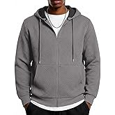 COOFANDY Mens Hooded Sweatshirt Zip Up Casual Knit Hoodies Fashion Drawstring Sweatshirts with Pockets