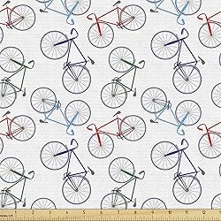 Ambesonne Bicycle Fabric by The Yard, Plain Design