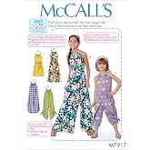McCall's M7917 Children's and Girl's Romper, Jumpsuit and Belt Sewing Pattern, Sizes 7-14