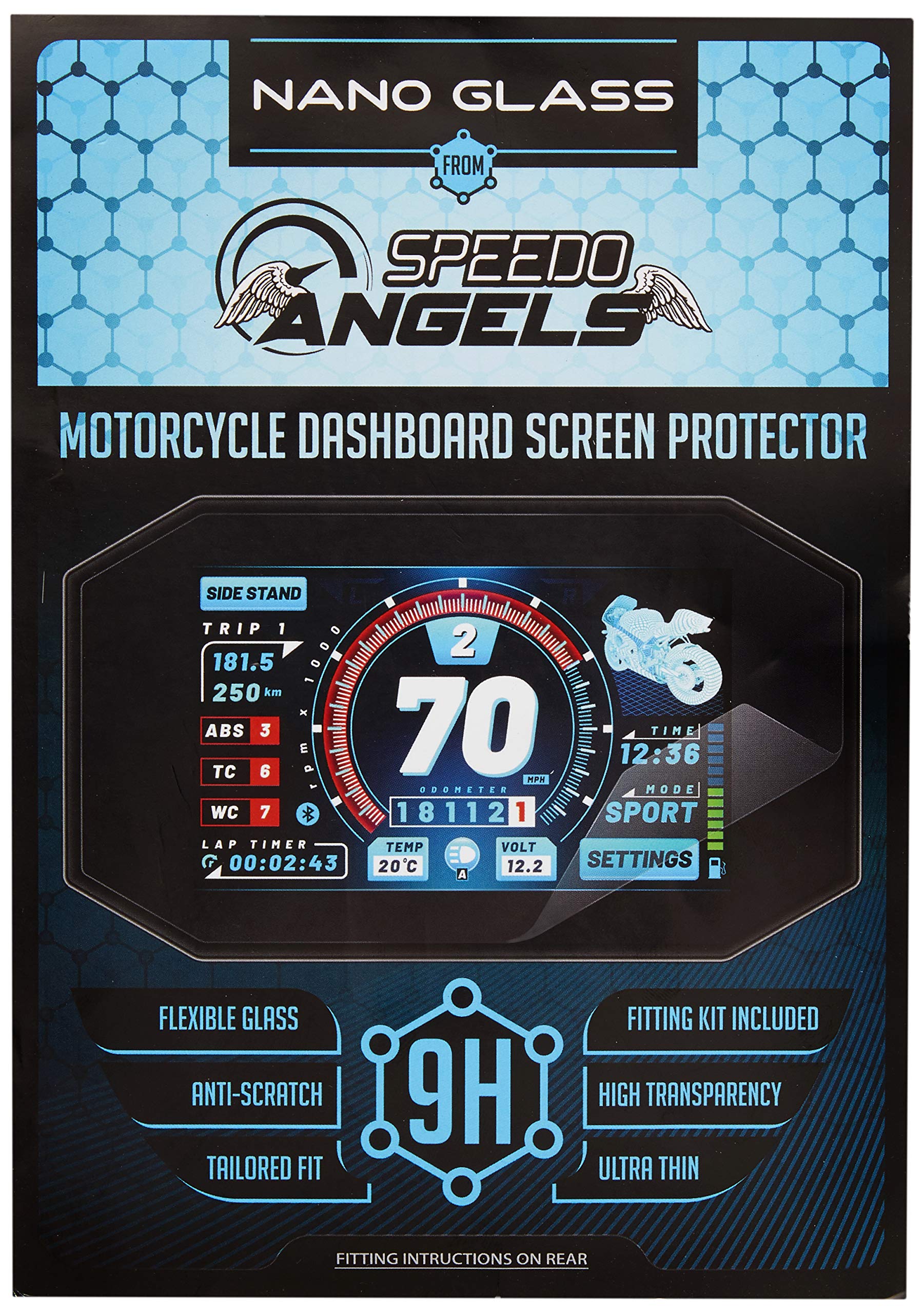 Speedo Angels Nano Glass Screen Protector compatible with R1200 GS CONNECTIVITY (2018+) x 2