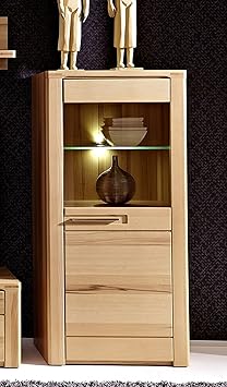 Stella Trading Nature Plus Vitrine, Vitrinenschrank, Buche, Braun, (B/H/T) 60 x 127 x 40 cm