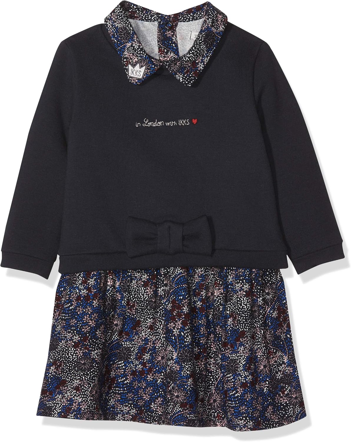 Robe Bébé IKKS à Bretelles - Jeans Bleu Et Rayures Bleu Clair, Taille 6 Mois (neuf Sans étiquettes)
