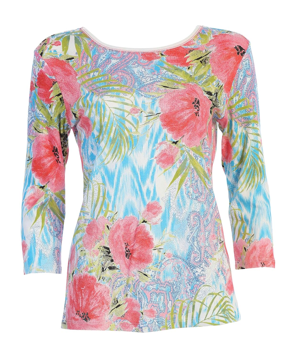 Jess & Jane Womens Esmeralda Cotton Tee Shirt Top Knits