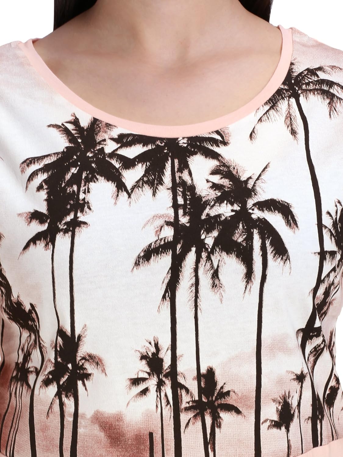 kvl cotton short sleeves t-shirt for women-salmon pink