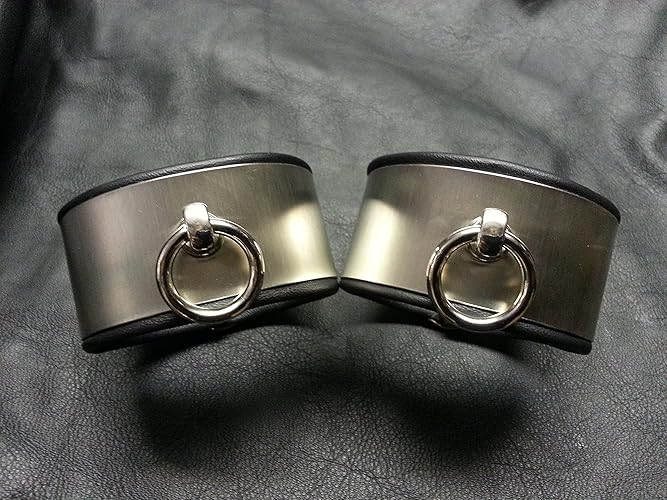 Handfesseln Manschetten Edelstahl Geschichte der O Fesseln Ring der O Shades of Grey BDSM Fetisch Metall Leder individuell Gr