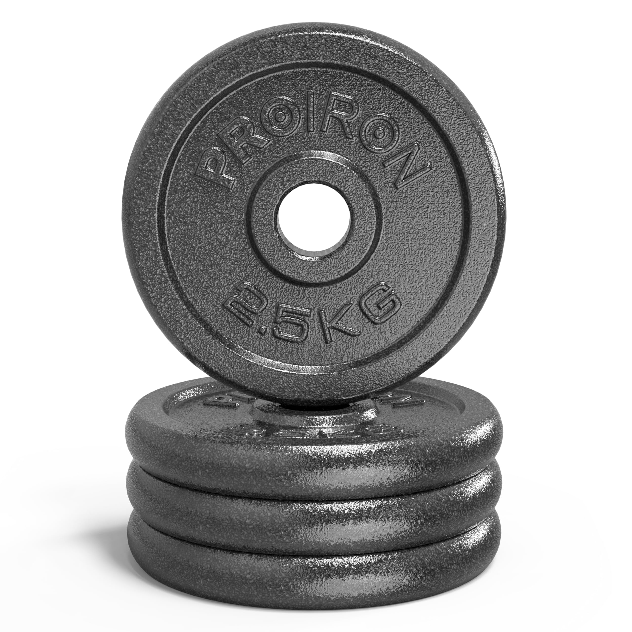 PROIRON Cast Iron Weight Plates 1 Inch Barbell Plates 1.25kg, 2.5kg, 5kg, 10kg Discs in Pair for Lifting and Strength Training, Weights Plates Set for 1’’ Bar (2.5kg x 4)