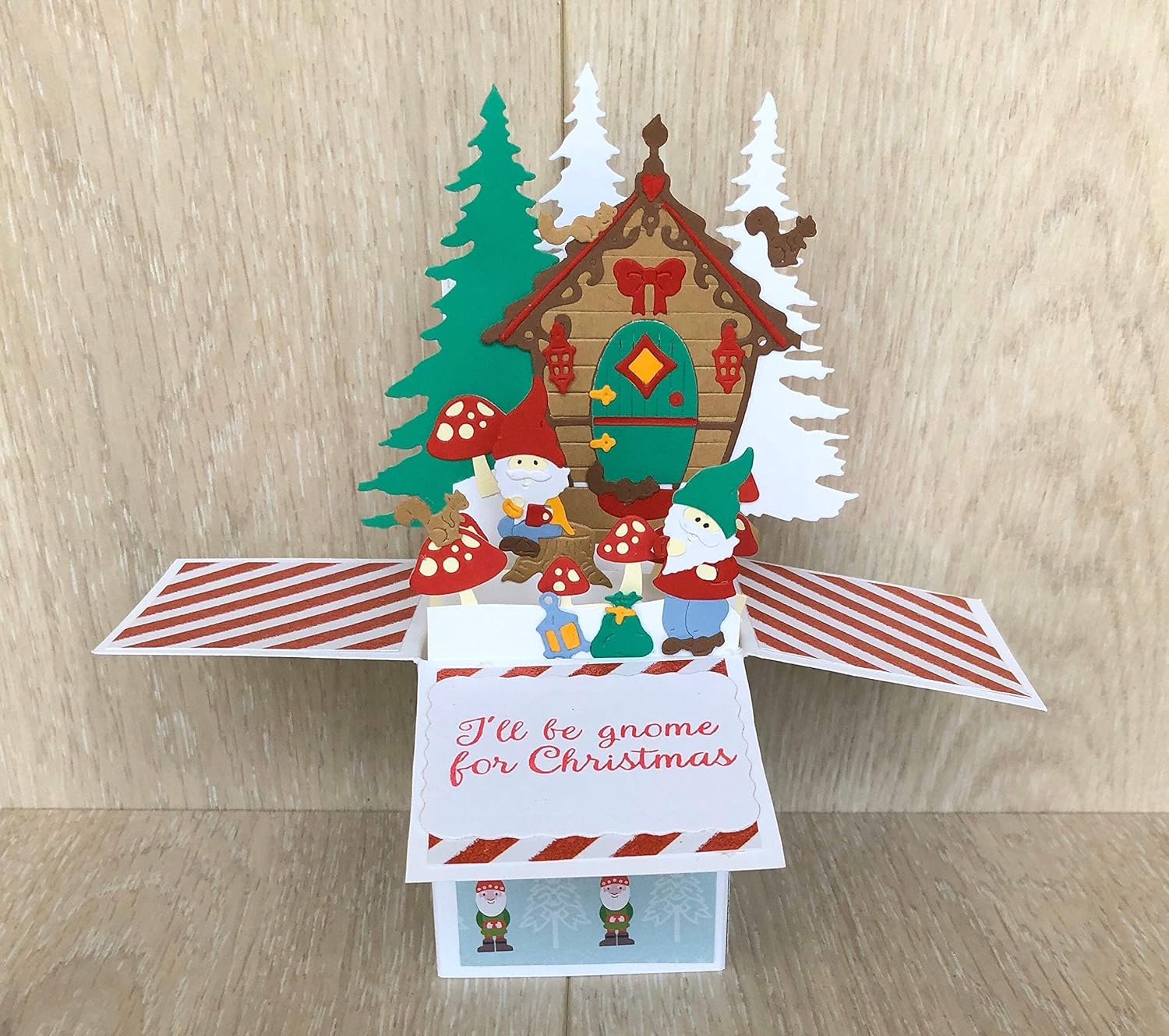 Gnome Christmas card, Christmas pop up card